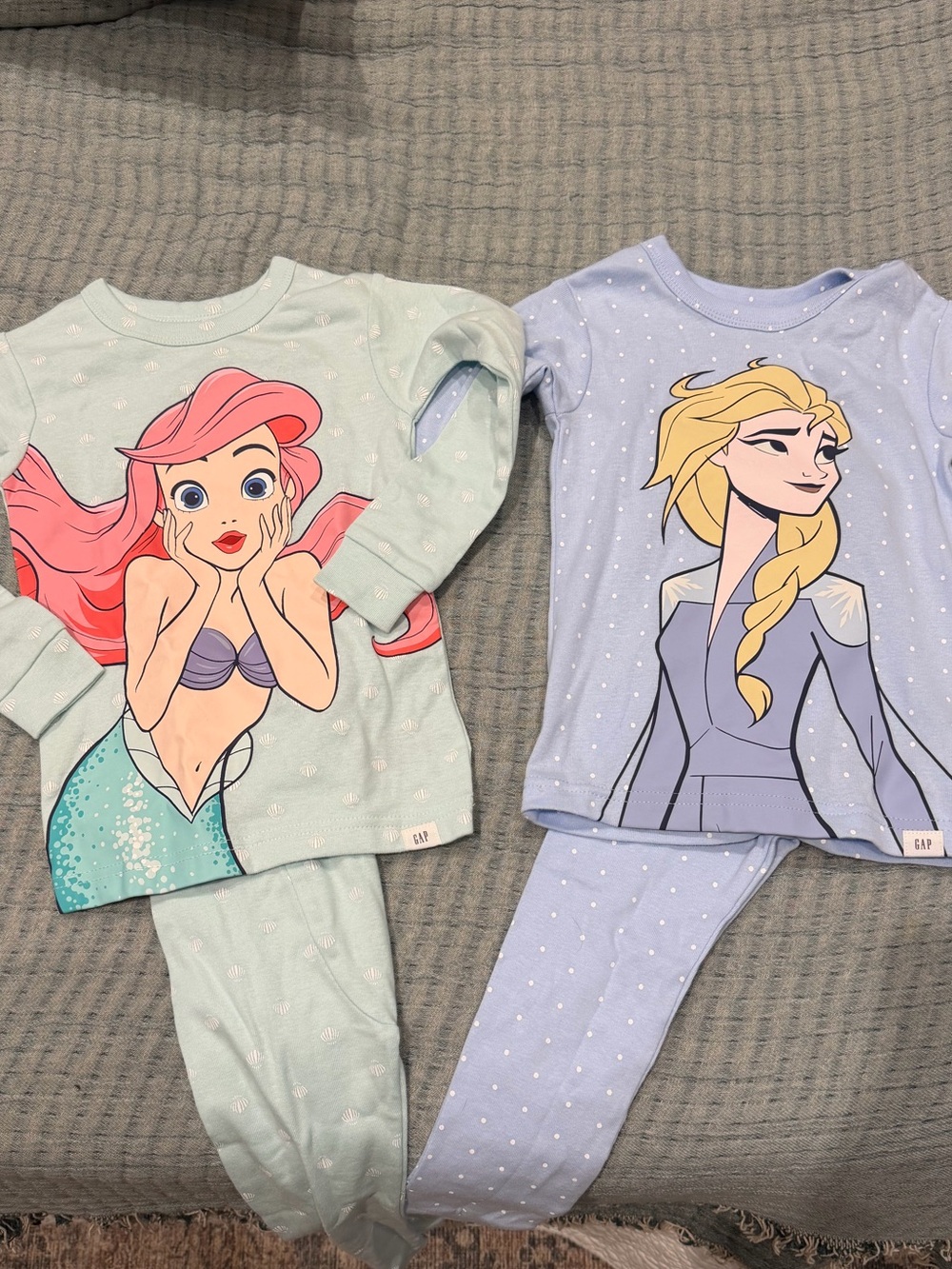 BUNDLE: Toddler Princess Elsa & Ariel Pajama PJ Set